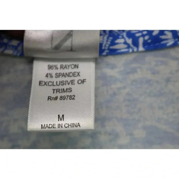 Natori Blue and White Floral Cover-Up-Size Medium-Beachy- Soft-Batwing Sleeves - Picture 5 of 7